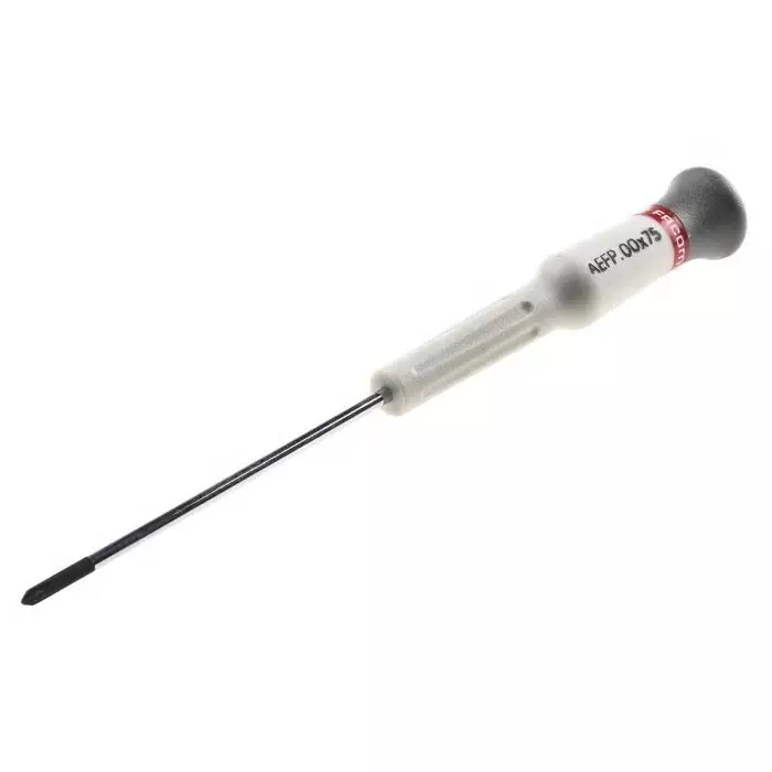 Facom Phillips Precision Screwdriver, PH00 Tip, 75 mm Blade, 157 mm Overall, AEFP.00X75