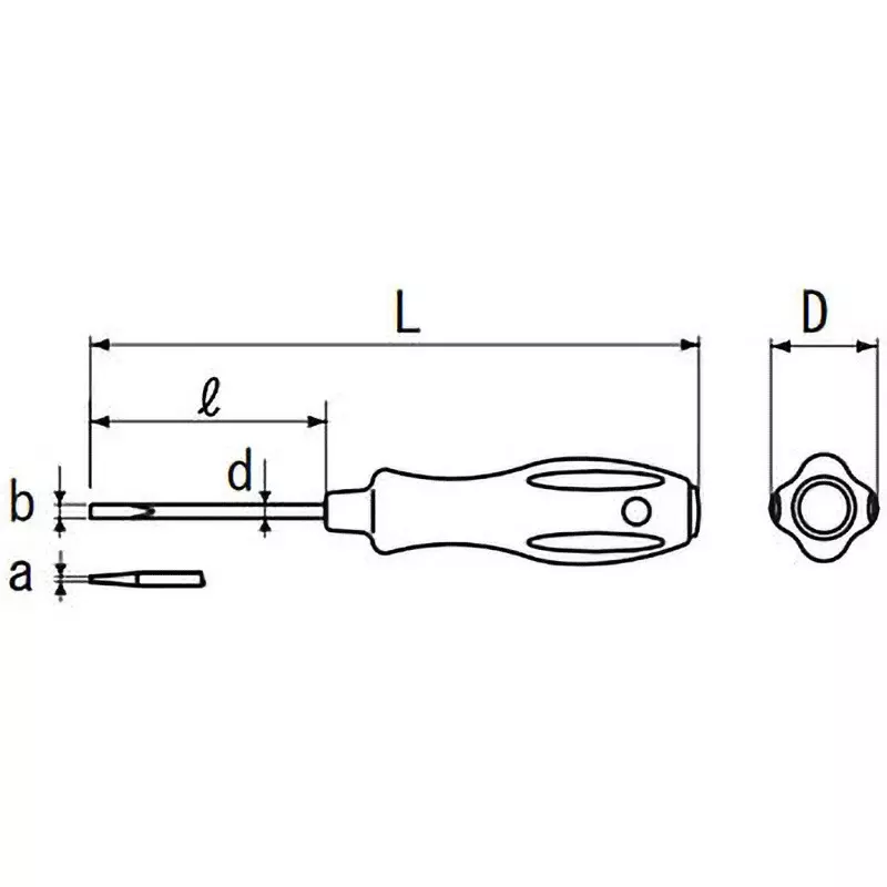 Ktc Carburetor Jet Driver Minus 60 mm Blade Tip 155 mm Length, CDZ-165