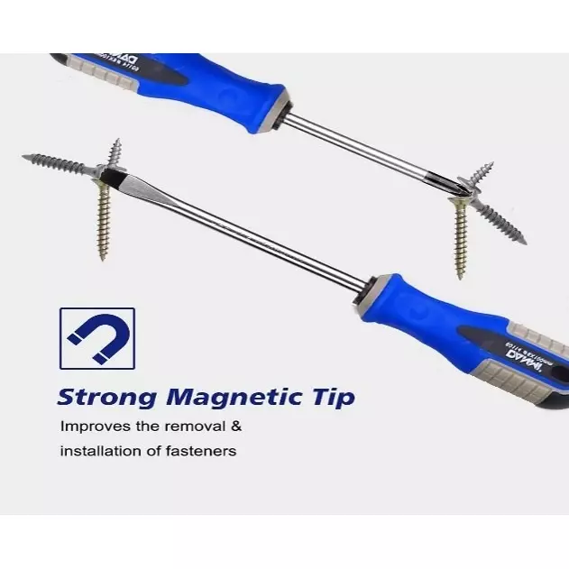 DANMI Screw Driver Set Blue & Silver Chrome Vanadium Steel, 160197 (Pack of 7 Pcs)