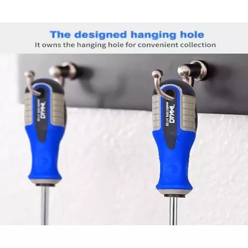 DANMI Screw Driver Set Blue & Silver Chrome Vanadium Steel, 160197 (Pack of 7 Pcs)