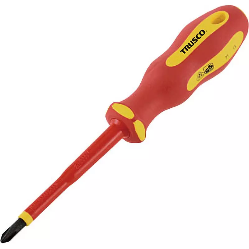 TRUSCO Insulated Screwdriver 180 mm Overall Length Plus Tip, TZD-1-80