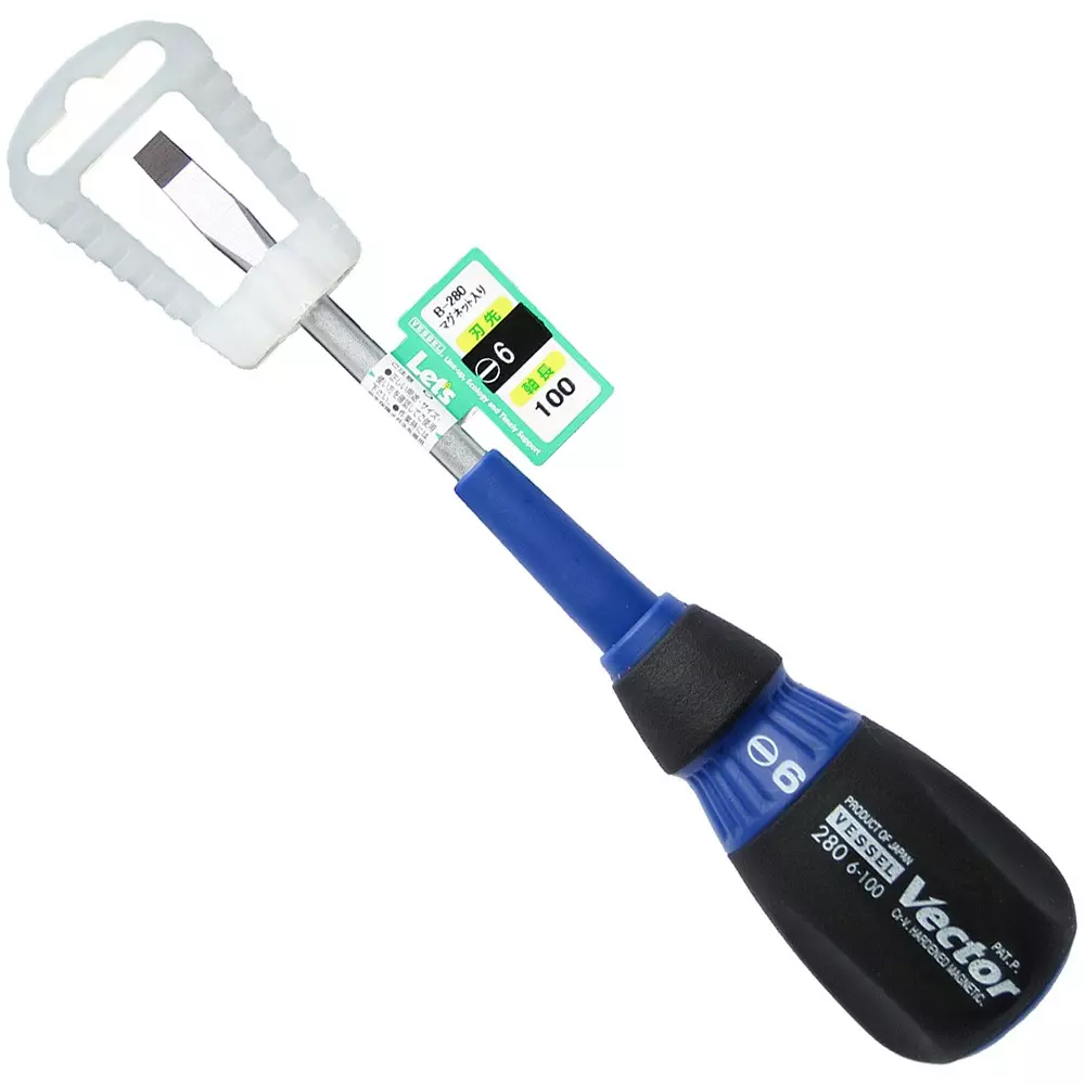 Vessel Vector Penetrating Screwdriver 100 mm Shaft Length, -6×100