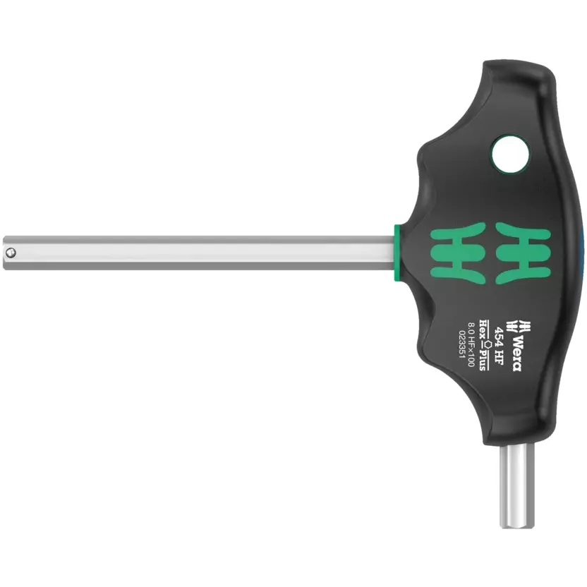 Wera 454 Hex-Plus HF T-Handle Hexagon Screwdriver with 150 mm Blade Length and 8 mm Tip Size, 5023352001