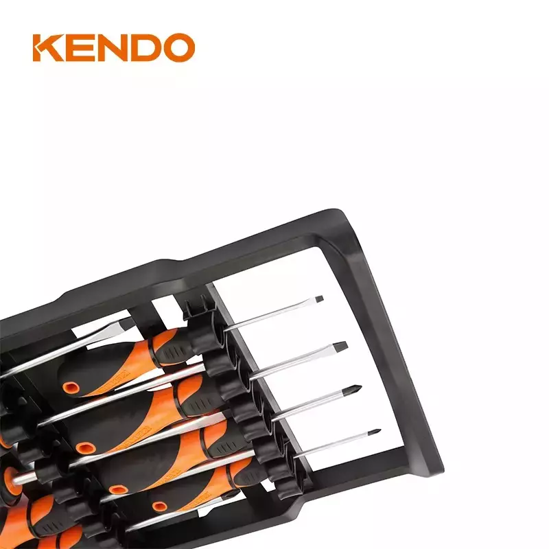 kendo-screwdriver-set-with-plastic-rack-cr-v-material-tpr-handle-20214-set-of-9-pcs