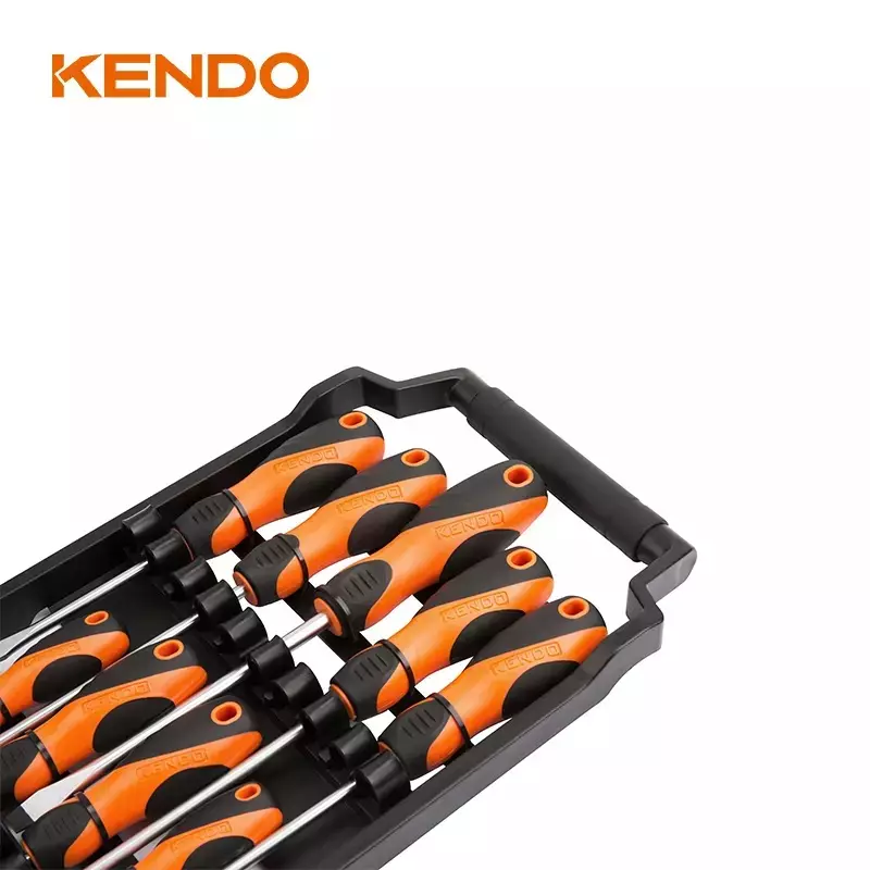 kendo-screwdriver-set-with-plastic-rack-cr-v-material-tpr-handle-20214-set-of-9-pcs