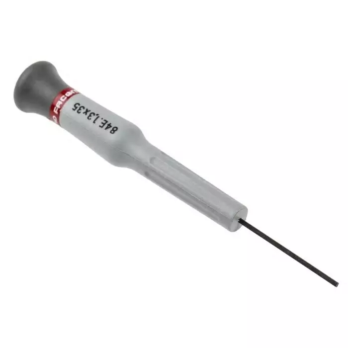 Facom Hexagon Precision Screwdriver, 1,3 mm Tip, 35 mm Blade, 117 mm Overall, 84E.1.3X35