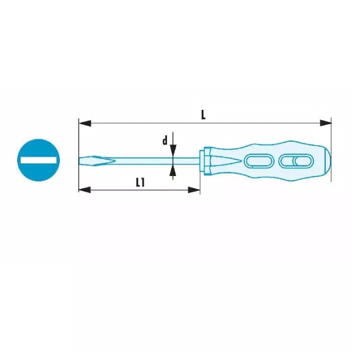 Facom SlottedScrewdriver, 400 mm Blade, 550 mm Overall, AN12X400SR