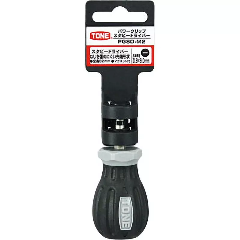 TONE Power Grip Stubby Driver Plus 25 mm Shaft 82 mm Overall Length, PGSD-P2