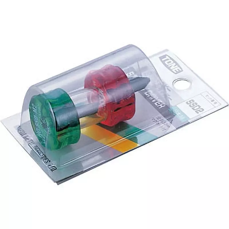TONE Ultra Mini Stubby Screwdriver Set SSD-M2(-7.2x0.8x14) - SSD-P2(No.2x14) Rasin Grip, SSD2