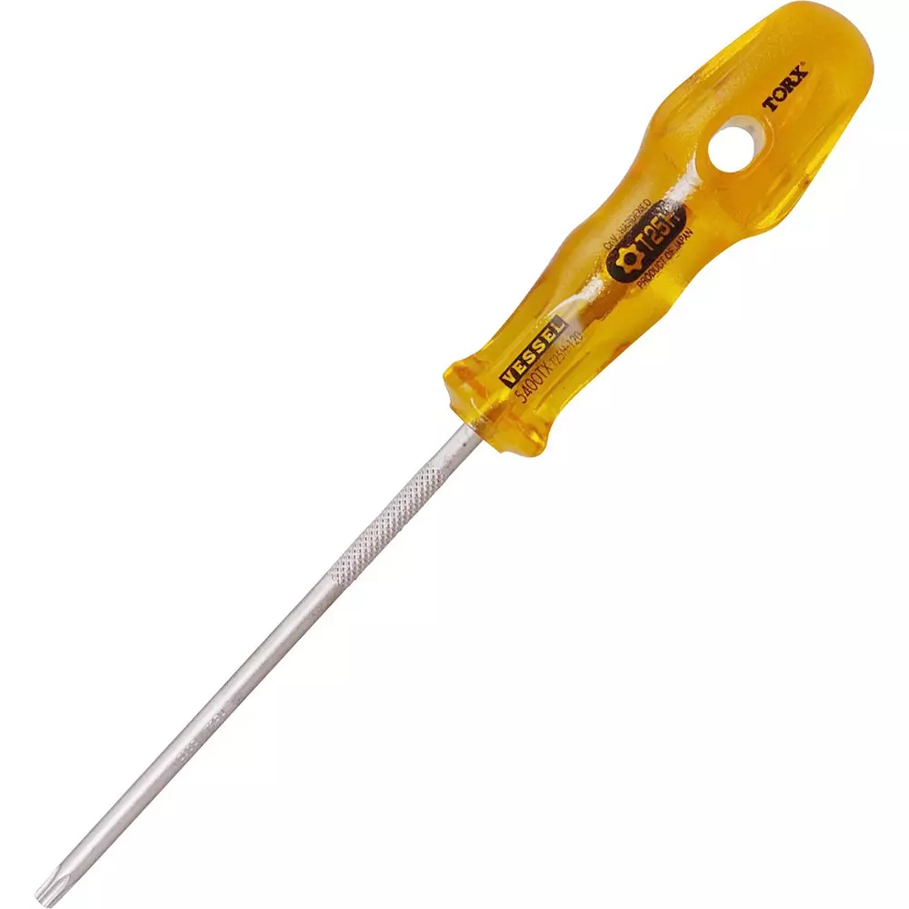 Vessel Power Grip Torx Screwdriver 224 mm Overall Length Tamper-proof Torx Tip, T25H×120