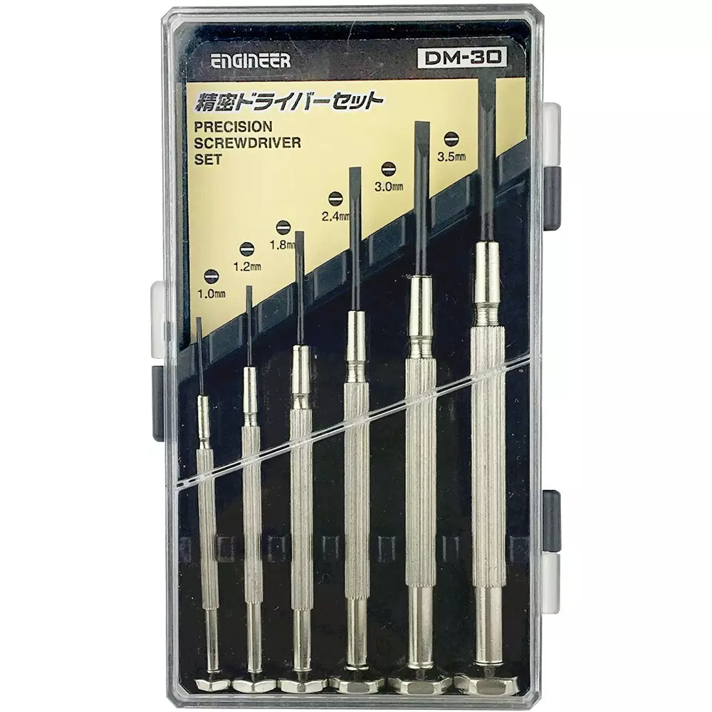 Engineer Slotted Precision Screwdriver Set Minus Tip, DM-30 (Pack of 6 Pcs)