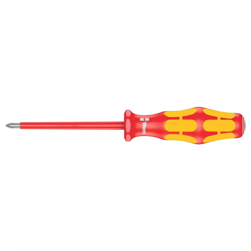 WERA Screwdriver, Vde, Phillips No.0X80mm, 6150