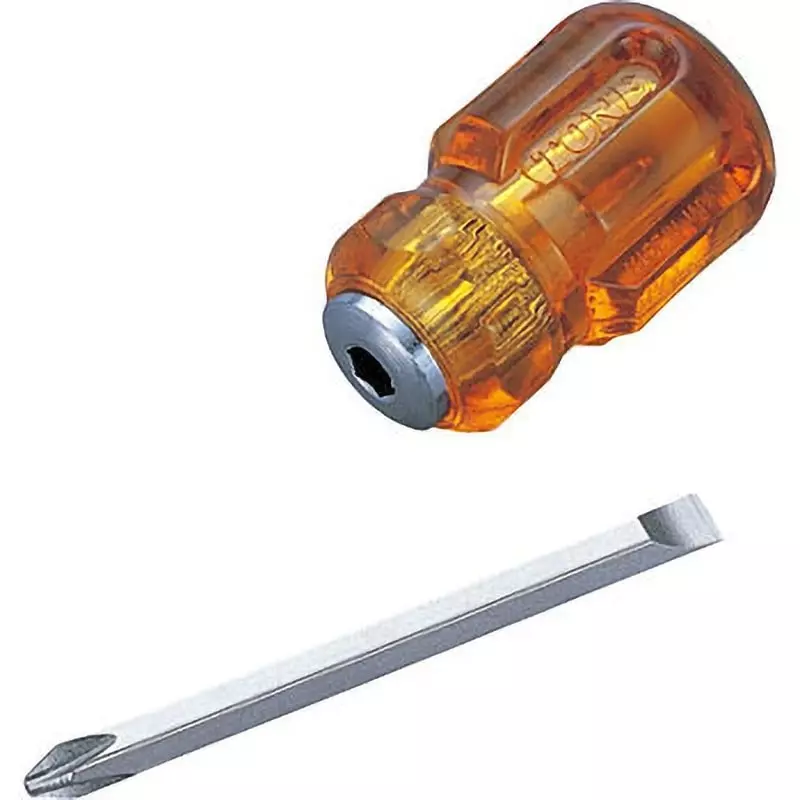 TONE Stubby Screwdriver Set, Changeable Bits Resin Grip, CDS2