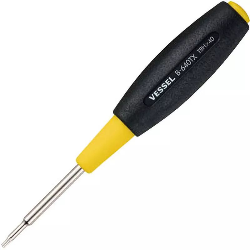 Vessel Cushioned Grip Torx Screwdriver 126 mm Overall Length Tamper-proof Torx Tip, B-640TX T8H-40