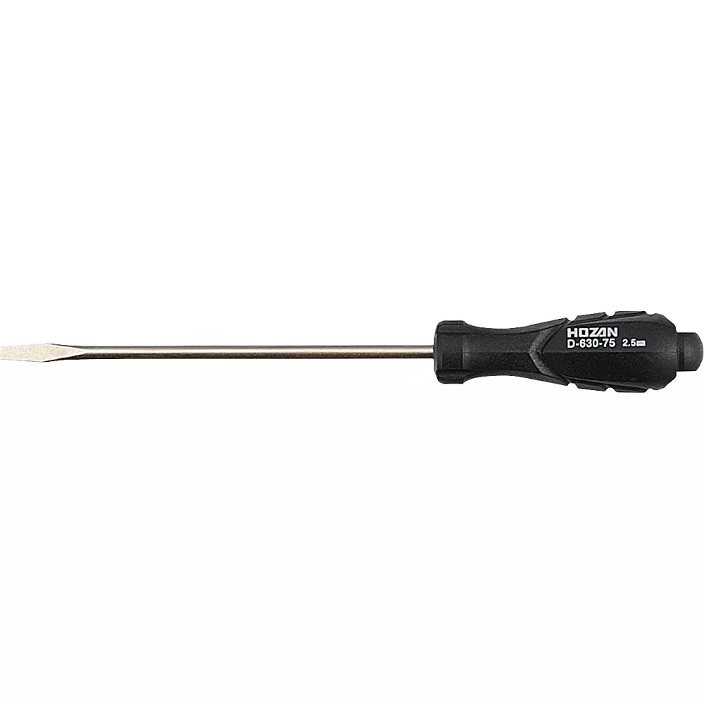 HOZAN Slotted Screwdriver Φ mm Shank Dia 2.5x0.35 mm Tip Size, D-630-75