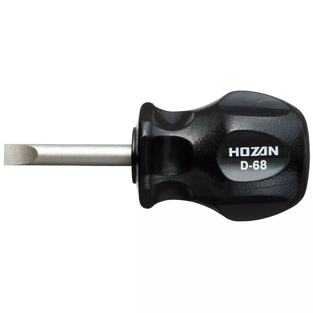 HOZAN Stubby Screwdriver Φ mm Shank Dia No.2 Tip Size, D-68