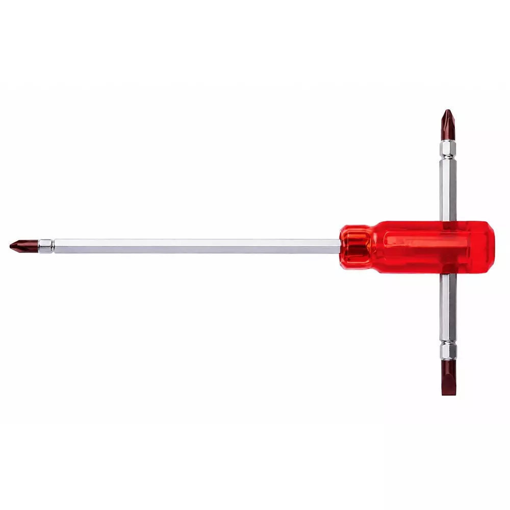 Multitec 4 in 1 Reversible Screw Driver with Hexagon Rod & Tip Alloy Steel 150 mm Projected Length for Industrial Use, TRB 6150