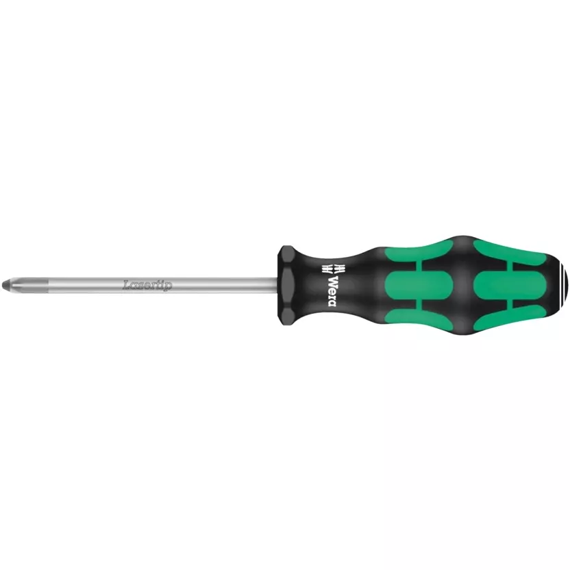 Wera 355 PZ Screwdriver with PZ1 Tip Size and 200 mm Blade Length for Pozidriv Screws, 5009312001