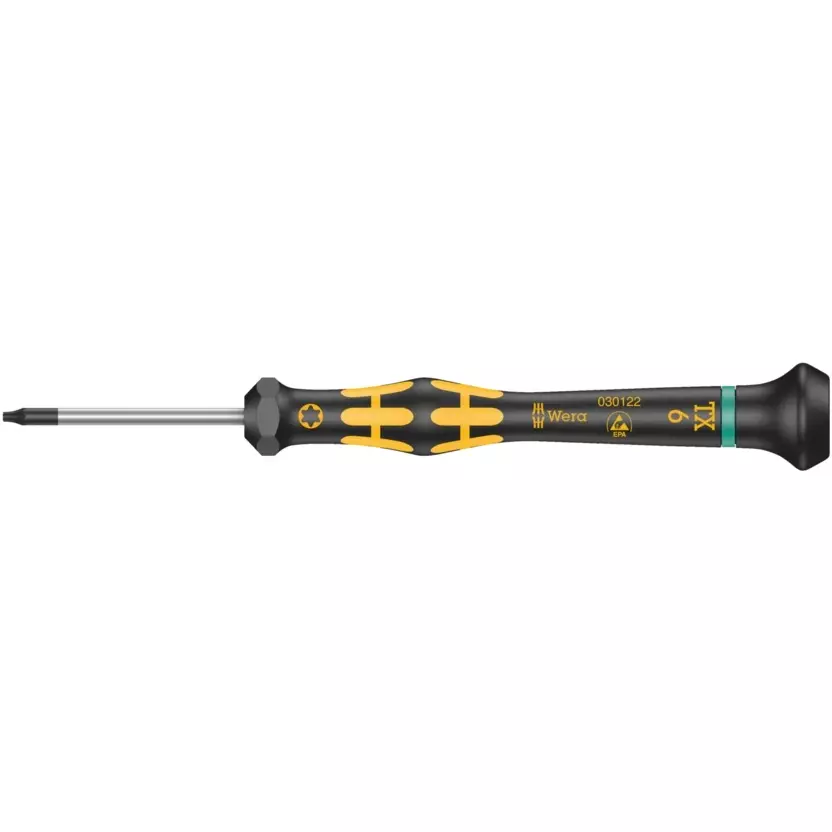 Wera 1567 ESD Micro Screwdriver with TX 6 Tip Size and 40 mm Length for Torx Screws, 5030122001