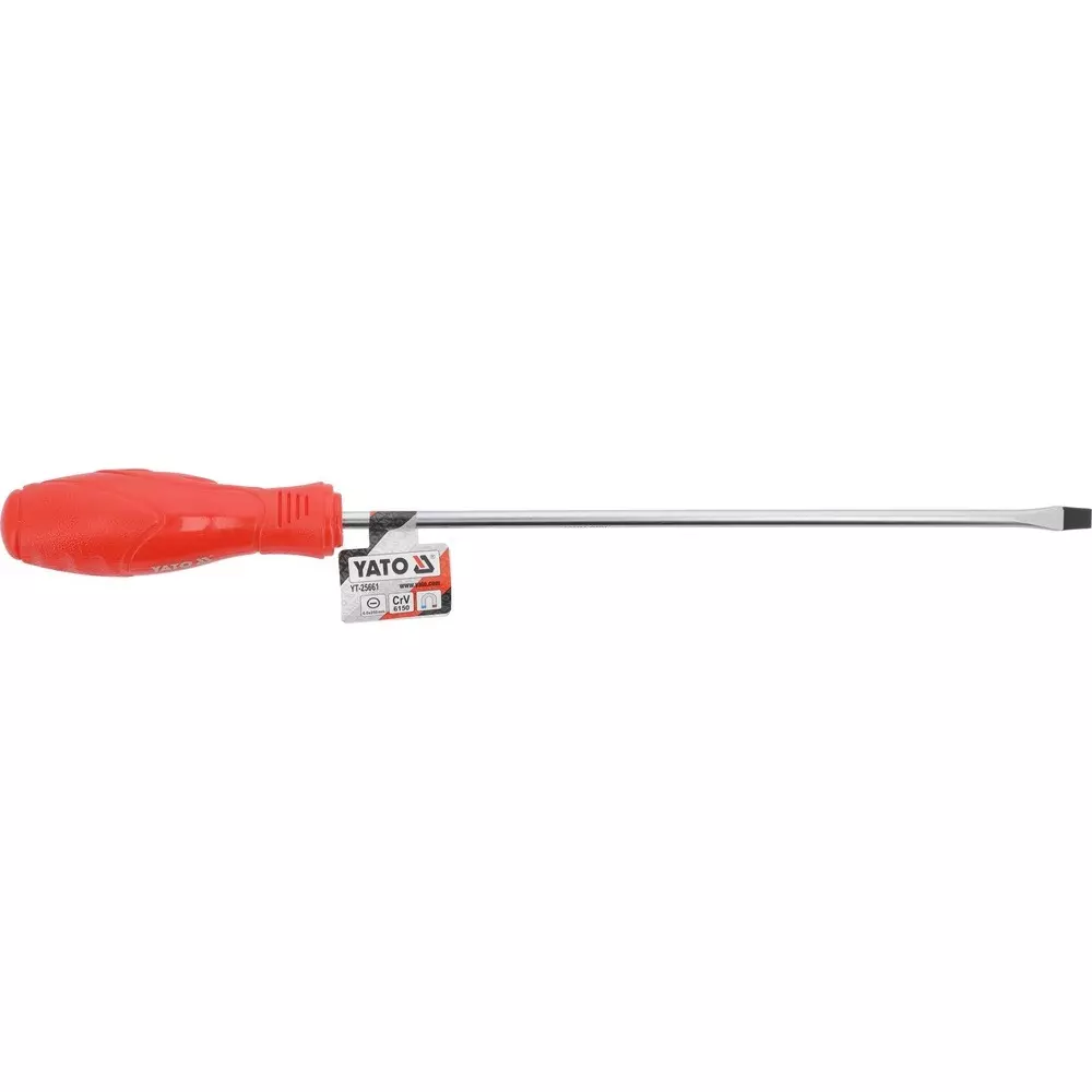 Yato GRD Slotted Screwdriver 250 mm (9.84 inch) CRV 6150 PP Satin Finishing, YT-25661