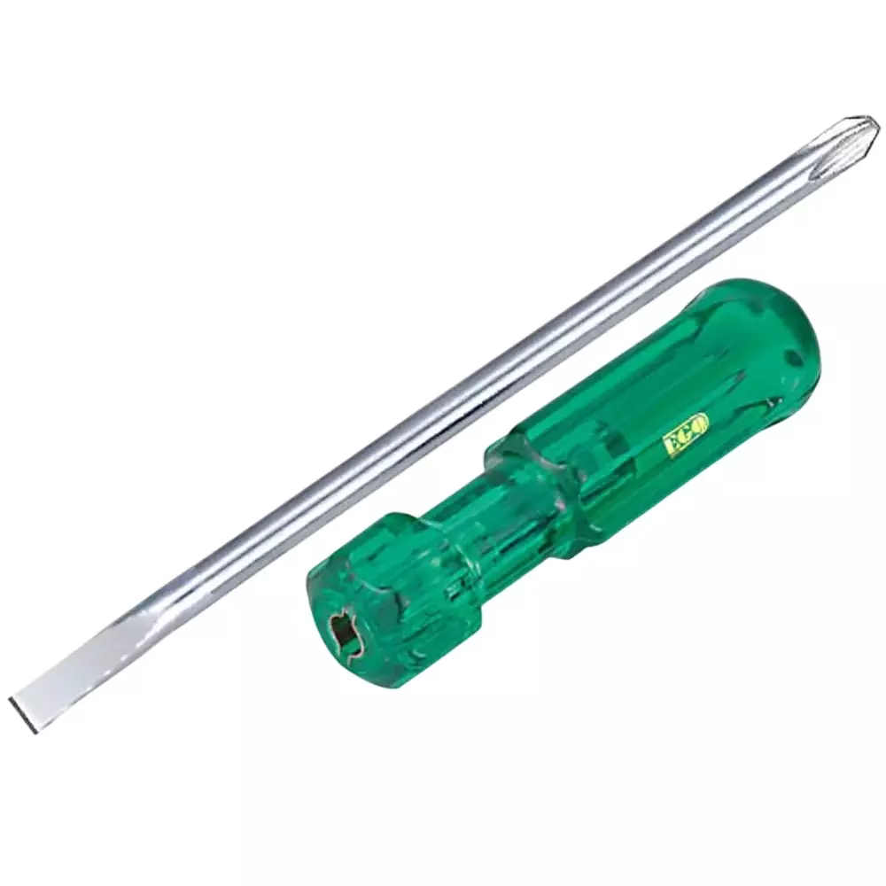 Ego 2 In 1 Reversible Screw Driver Minus & Phillip Head 6 mm Blade Dia. 250 mm Length Green, HEAVY (Pack of 10)
