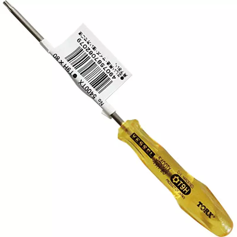 Vessel Power Grip Torx Screwdriver 155 mm Overall Length Tamper-proof Torx Tip, T9H×80