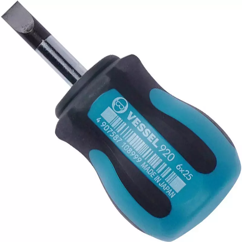Vessel Megadra Stubby Screwdriver 25 mm Shaft Length, 920 -6X25