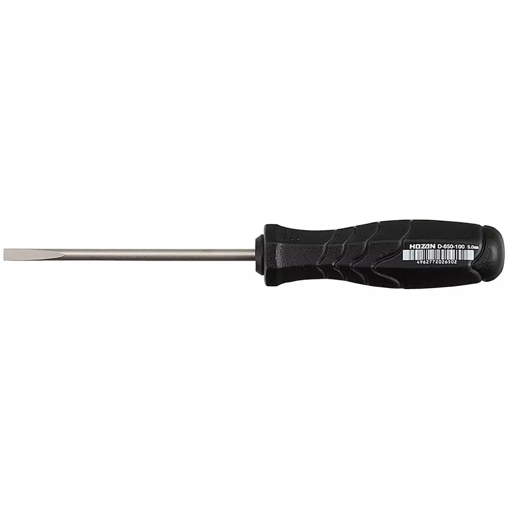 HOZAN Slotted Screwdriver Φ mm Shank Dia 5x0.7 mm Tip Size, D-650-100