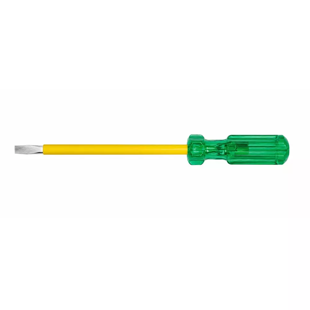 Taparia Insulated Screw Drivers 250 mm Length 8x1.2 mm Tip Dimension Green Stainless Steel for Home & Professional Use, (Pack of 10 Pcs)