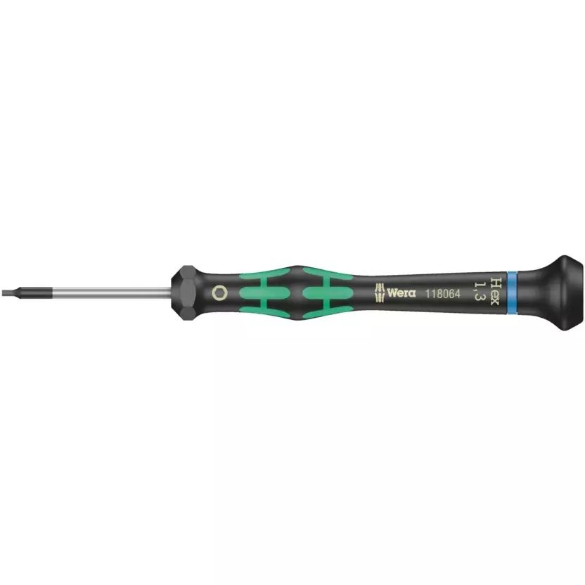 Wera 2054 Hex-Plus Screwdriver with 2 mm Tip Size and 60 mm Blade Length for Hexagon Socket Screws, 5118068001