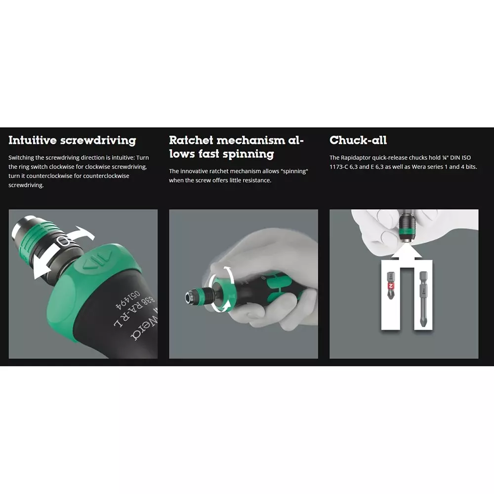 wera-kraftform-kompakt-60-ra-r-1-bitholding-screwdriver-with-ratchet-functionality-and-rapidaptor-quick-release-chuck-5051530001-set-of-17