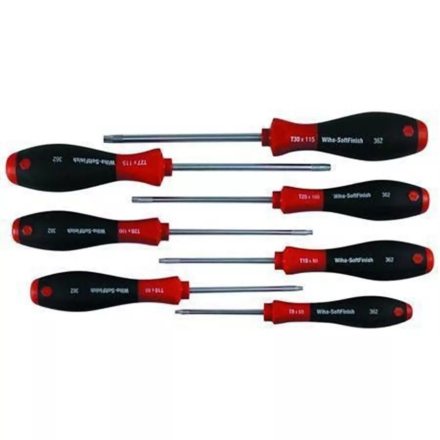 WIHA Seven Piece SoftFinish Security TORX Screwdriver Set, 36298