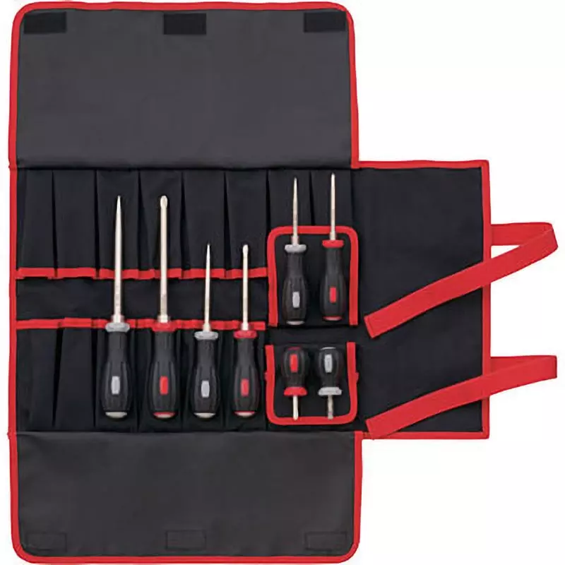 TONE Power Grip Screwdriver Set Structural Steel with Cutting Edge Magnet, PGD8
