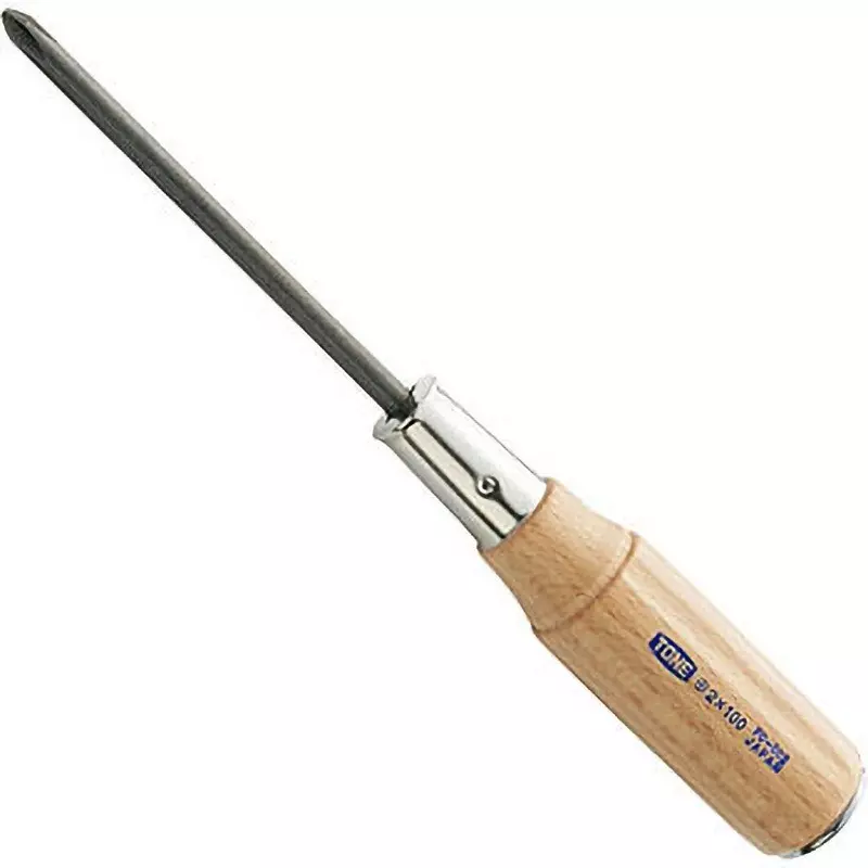 TONE Penetrating Screwdriver, Wooden Handle Plus 150 mm Shaft 282 mm Overall Length, PD-003