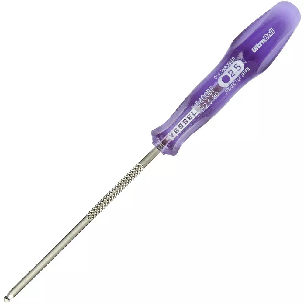 Vessel Ultra-Ball Screwdriver 155 mm Overall Length Hexagon ball point Tip, 2.5×80