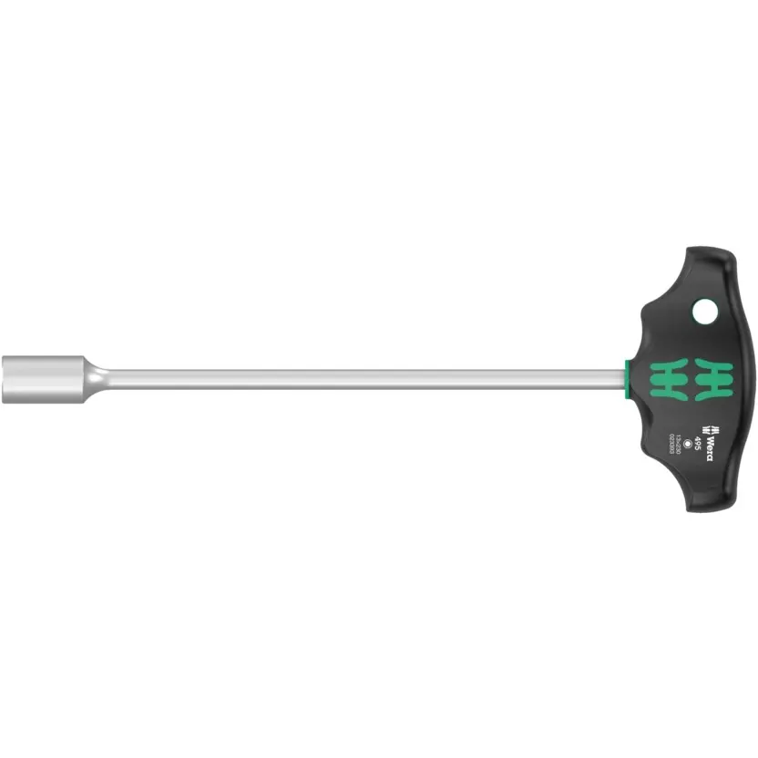 Wera 495 T-Handle Socket Wrench Screwdriver with 230 mm Blade Length and 10 mm Tip Size, 5023387001