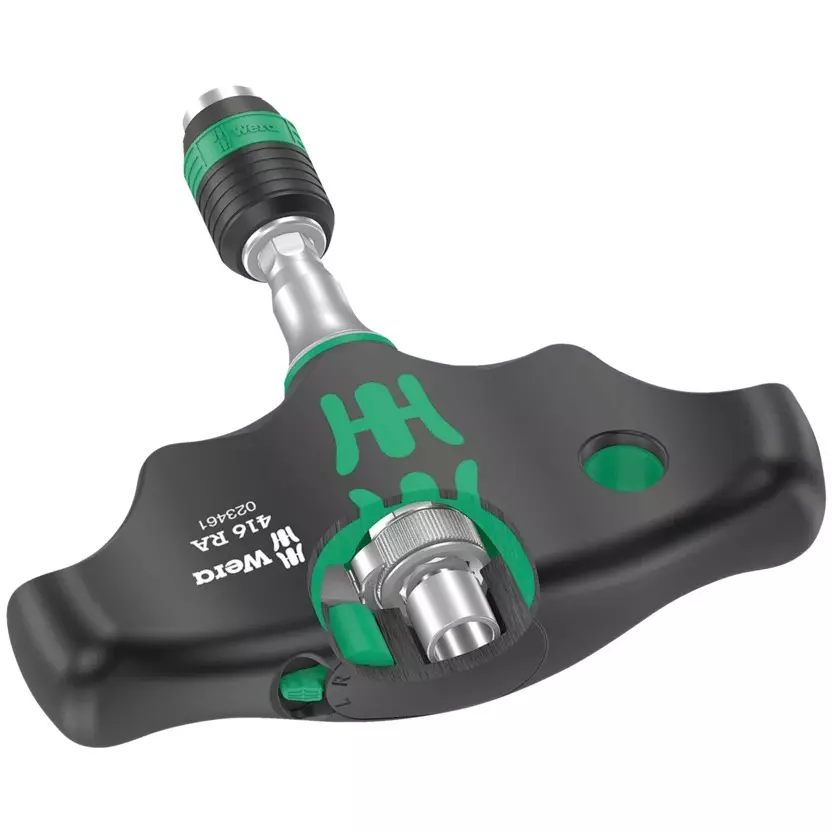 Wera 416 RA T-Handle Bitholding Screwdriver with 45 mm Blade Length and 1/4 inch (6.35 mm) Tip Size, 5023461001
