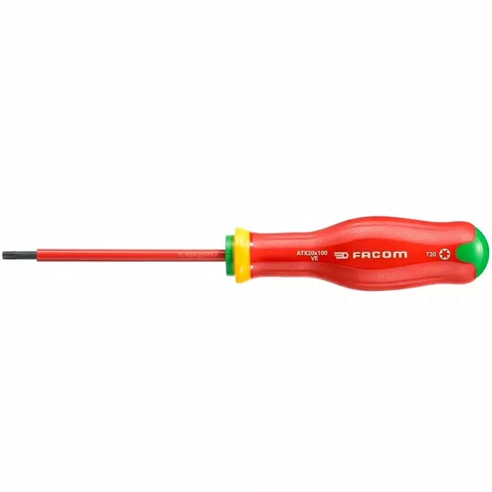Facom TorxScrewdriver, T20 Tip, VDE/1000V, ATX20X100VE