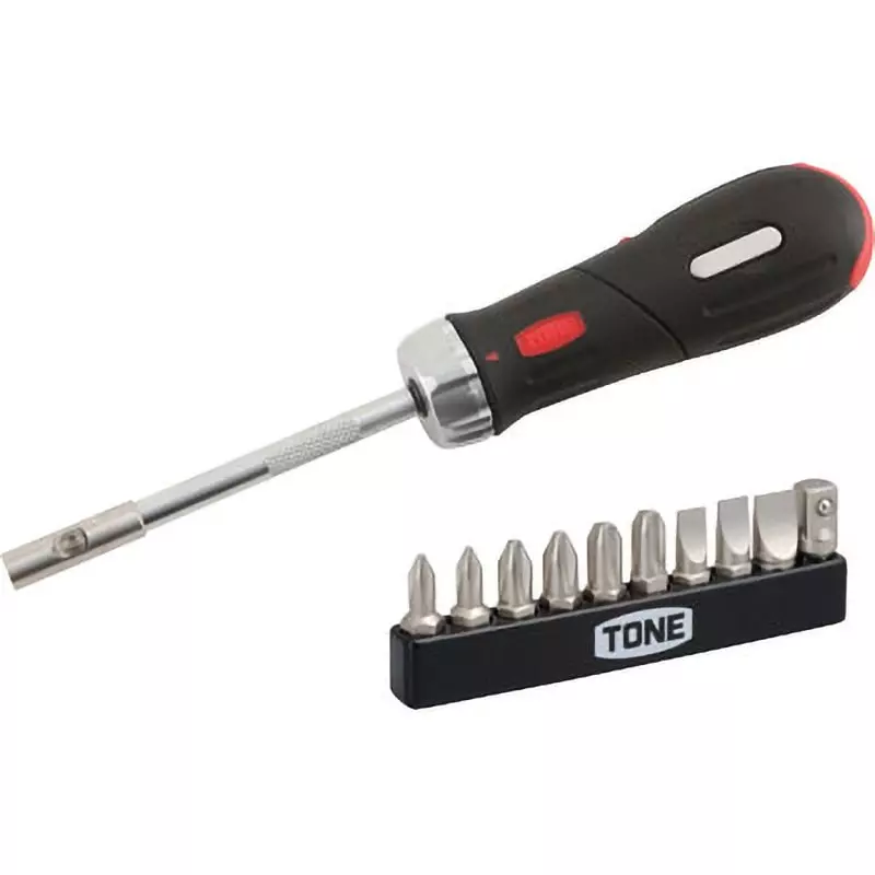 TONE Ratchet Driver Set Resin Grip None Shaft Penetration, RD10S (Set of 12 Pcs)