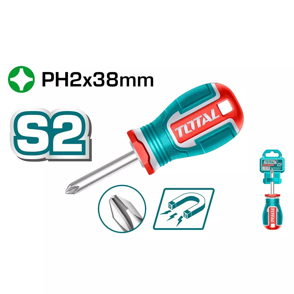 total-phillips-screwdriver-with-strong-magnetic-38-mm-blade-length-phillips-ph1-magnetic-round-shank-tsdph2038