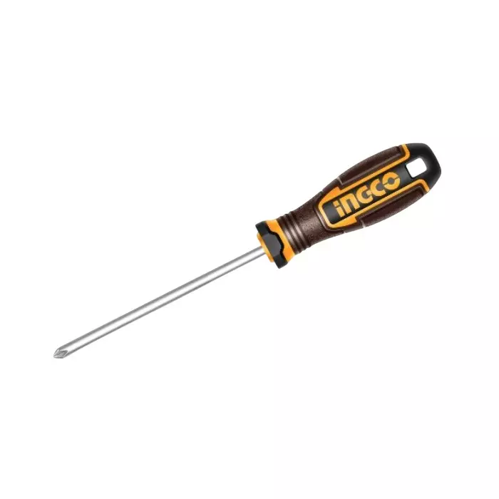 Ingco Phillips Screwdriver S2 Material PH2x150 mm Size 6 mm Blade Diameter with Ergonomic Handle, HSDPH2150
