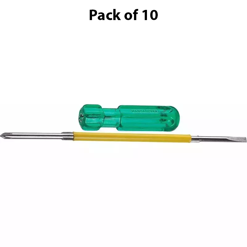 iMTSP 2 in 1 Screwdriver Flat & Phillips Type 4 mm Tip and 150 mm (6 inch) Length (Pack of 10)