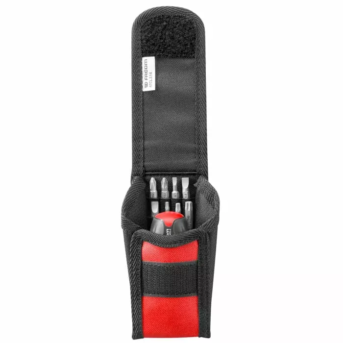 Facom 1/4 in Hexagon Slotted Phillips Pozidriv Torx Ratchet Screwdriver Chrome Chrome Vanadium Steel, ATCL.S14PB