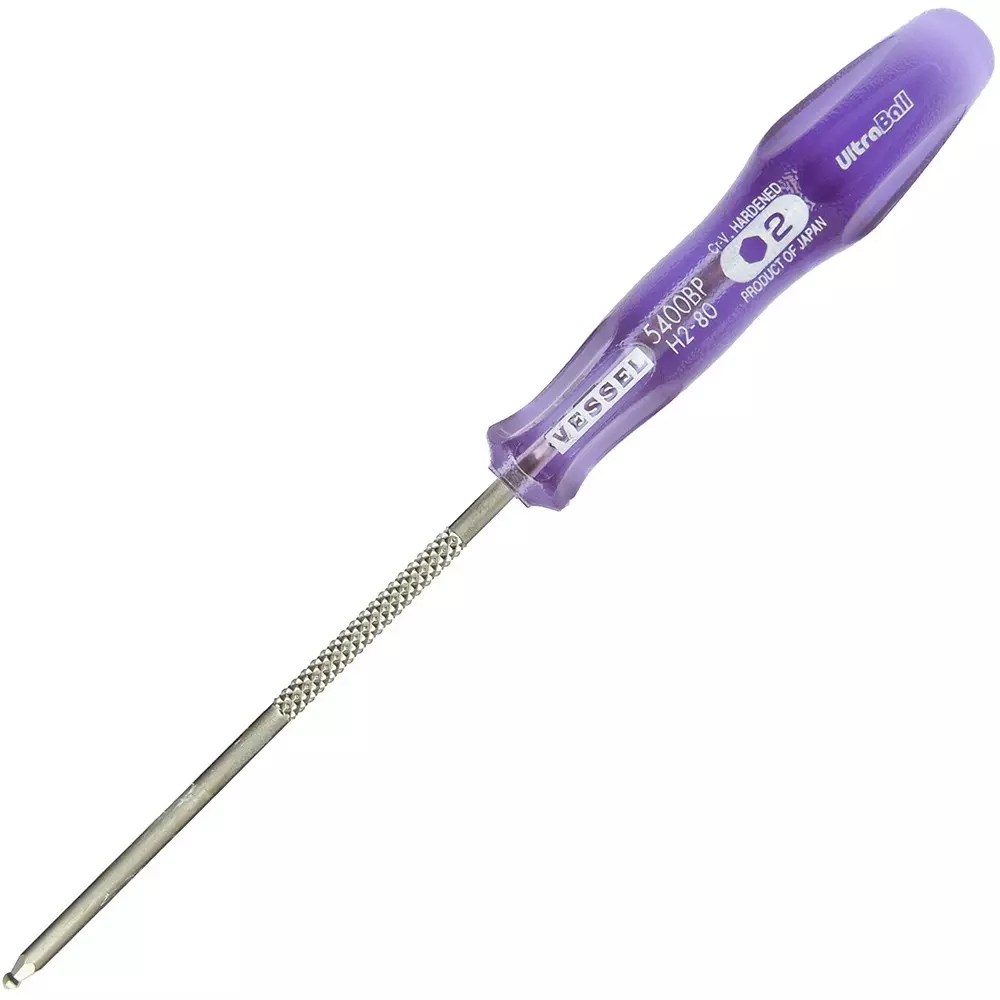 Vessel Ultra-Ball Screwdriver 155 mm Overall Length Hexagon ball point Tip, 2.0×80