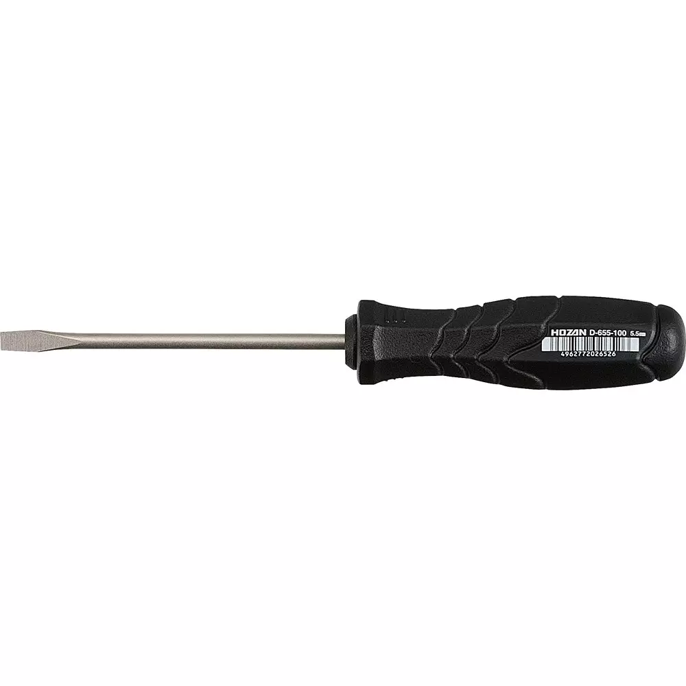HOZAN Slotted Screwdriver Φ mm Shank Dia 5.5x0.8 mm Tip Size, D-655-100