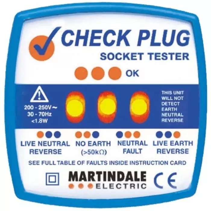 Martindale Socket Tester 13A 200 to 250 V AC CAT II 300 V RS Calibration, RSCP501