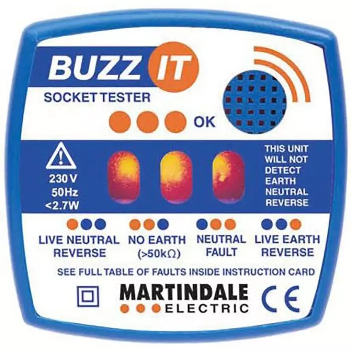 Martindale Socket Tester 13A 230 V AC CAT IV 300 V RS Calibration, RSBZ101