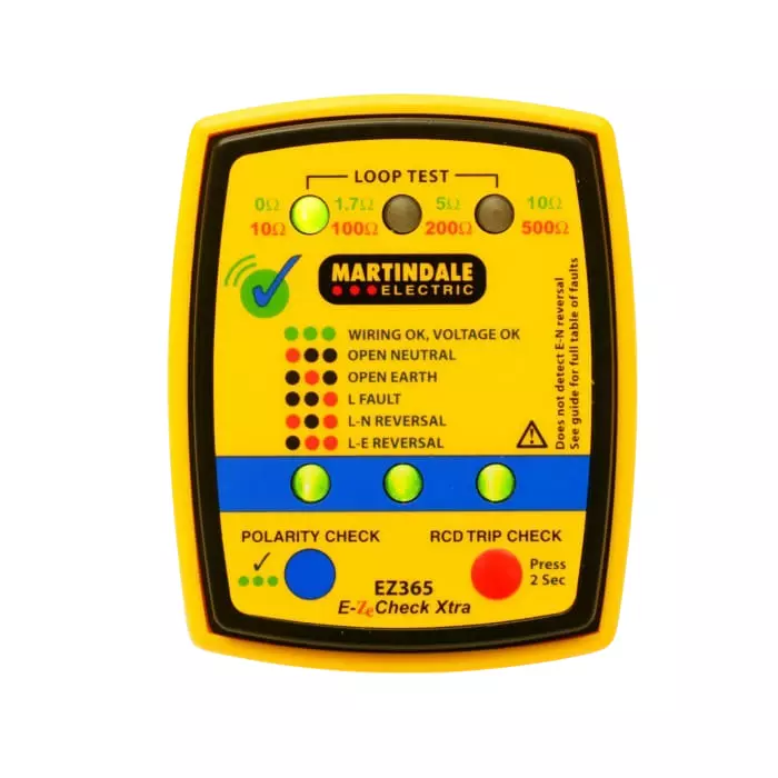 Martindale Model EZ365 Socket Tester 30 mA 230 V CAT III 300 V RS Calibration, EZ365