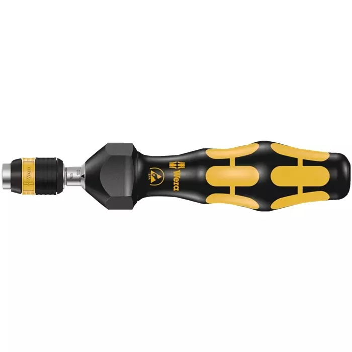 Wera Adjustable Torque Screwdriver 1/4 Inch (6.35 mm) Drive Size Black 142 mm Wrench Length for Industrial Use, 05074780001