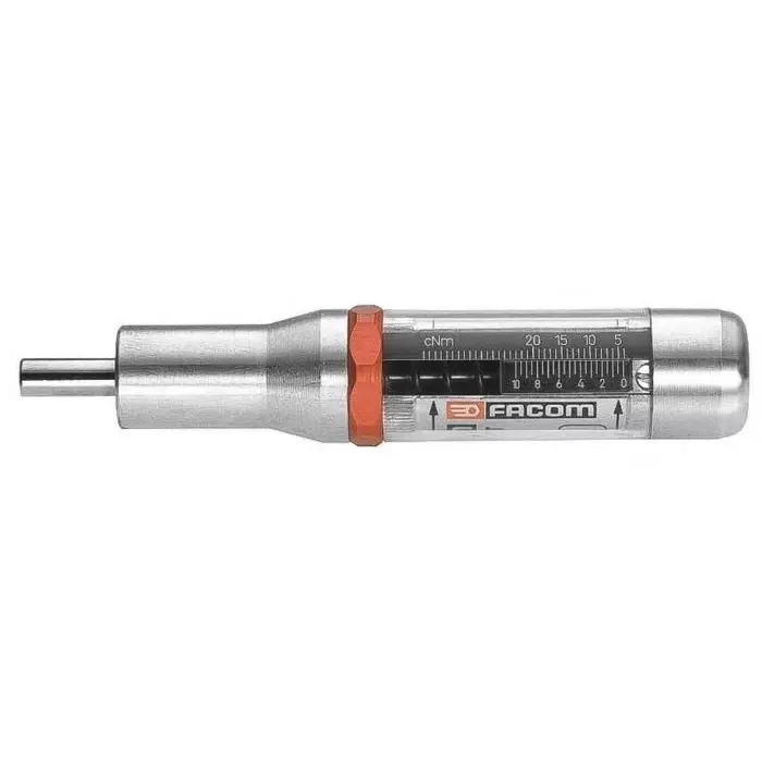 Facom Adjustable Torque Screwdriver, 0.15 - 0.75Nm, 1/4 in Drive, ±6 % Accuracy - With RS Calibration, A.301MT